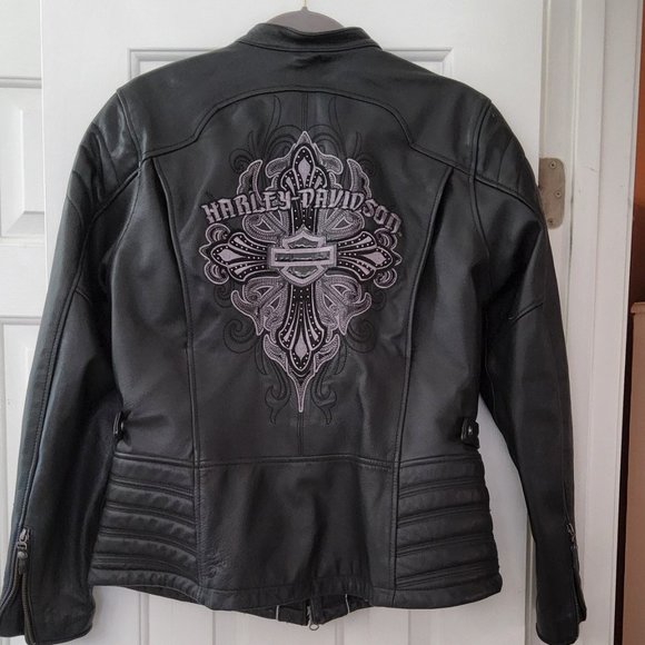 Harley Davidson Black leather jacket. - Picture 5 of 8